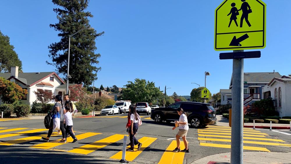 kids crossing the street